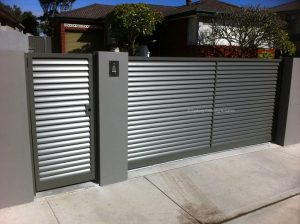 Aluminium-louvre-sliding-gate-and-single-swinging-gate | SFG