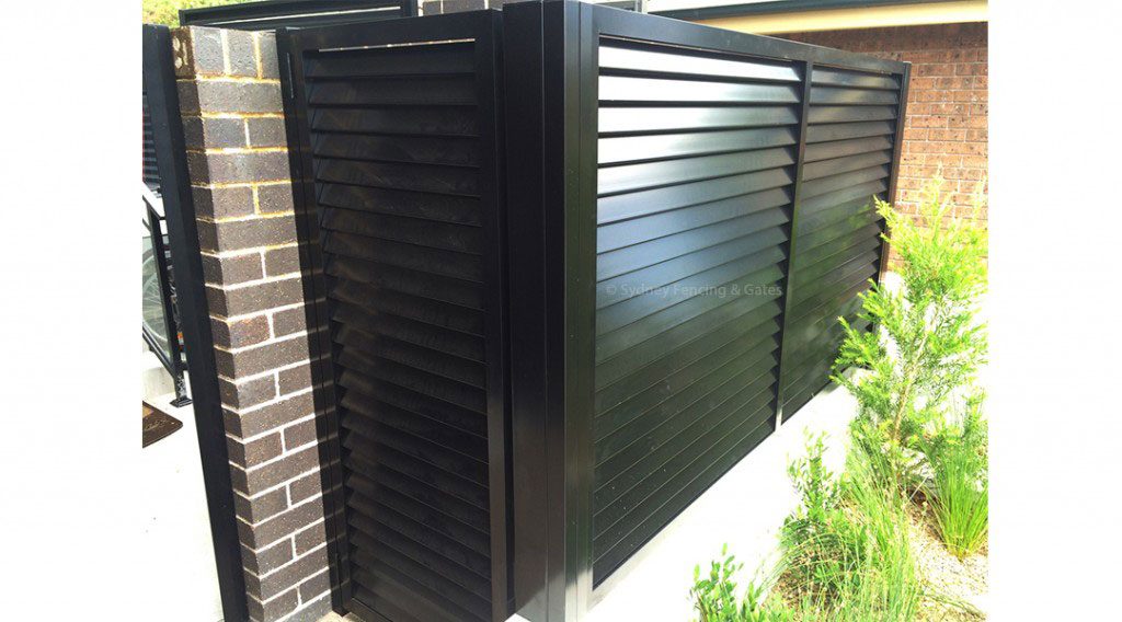 Aluminium slat 65mm as louvre bin enclosure