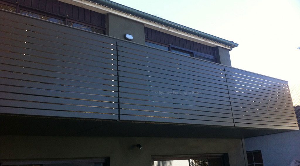 Aluminium slat 65mm balustrade with handrail