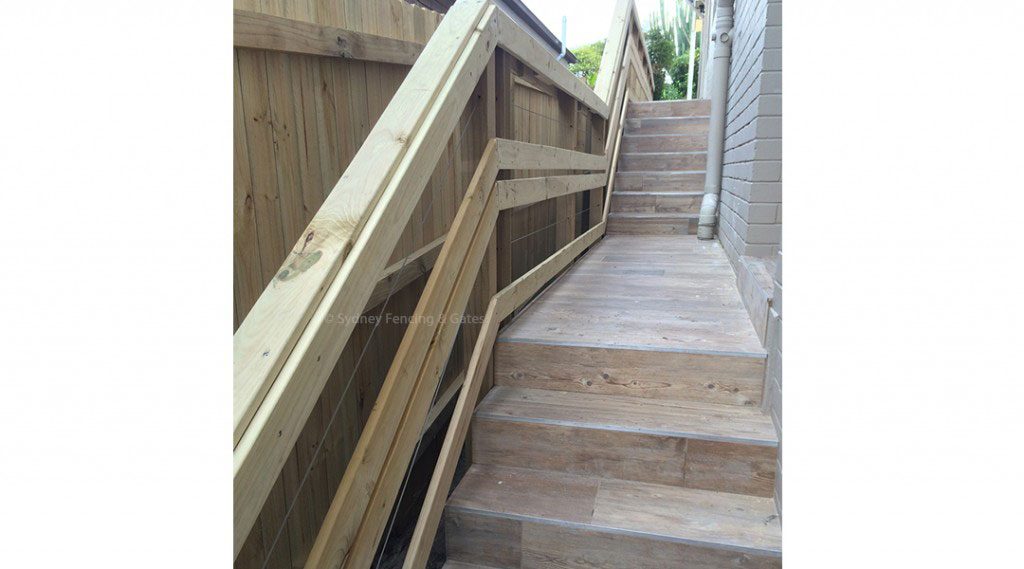 Treated pine 90mm slats handrail
